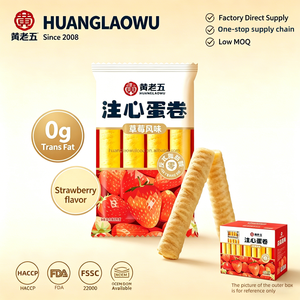 Snack <span class=keywords><strong>Dolci</strong></span> Cinesi <span class=keywords><strong>Senza</strong></span> Grassi Trans, Croccanti, Arrotolati, Ripieni, Gusto Fragola, Biscotti Croccanti - Product Image 1