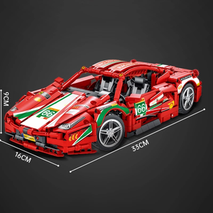MORK 023002 MOC 1:14 Vitesse Feraried 458 Super Sport Voiture DIY Véhicule Modèle Meilleure Vente Briques Voiture Jouets Blocs de Construction Ensembles - Product Image 5