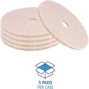 19 pulgadas. Almohadillas de Pulido para Pisos de Pelo de Cerdo Natural Beige, Paquete de 5 - Boardwalk BWK4019NHE - Product Image 5