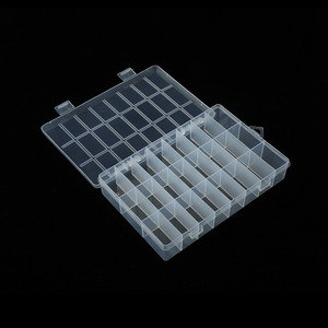 Transparent Plastic Jewelry Box 24 Compartment With Lid For Storage And Organization Small Size PP Material - Product Image 2