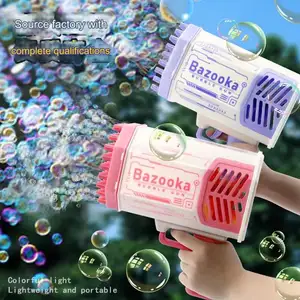 Nieuwe Best Verkochte 69 Holes Raketwerper Bubble Gun, Kinderspeelgoed Handheld Bubble Machine, Licht Gatling Super Grote Automatische