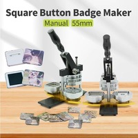 Machine manuelle de fabrication de badges carrés de 55 mm, entièrement en métal, pour badges en tôle, avec moule et presse à boutons