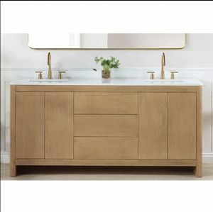 Pour la maison moderne nordique minimaliste en bois massif vanité de bain américain rétro armoire de rangement pour Villa appartement salle de sport hôtel utilisation - Product Image 1