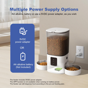 Comedero Automático para Mascotas de Acero Inoxidable de 6L, Portátil, con Control Remoto por Aplicación Inteligente, Doble Tazón, para Cachorros y Gatos - Product Image 3