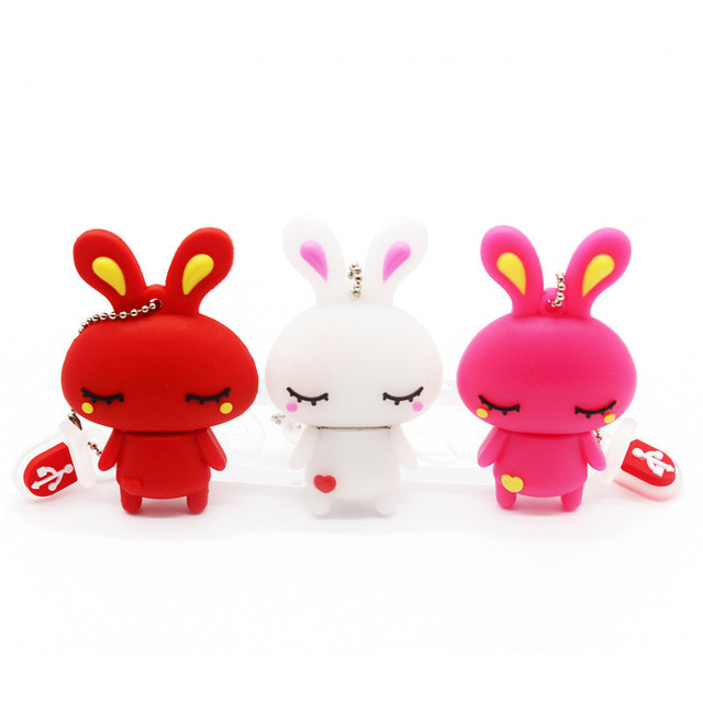 Lovely Rabbit Usb Flash Drive 4gb 8gb 16gb 32gb Cartoon Rabbit Shaped Cle Usb Memory Stick Portable Cartoon U Disk