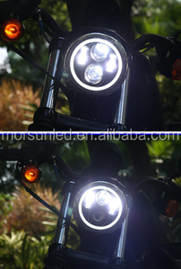 Faro LED de 5.75 Pulgadas para Accesorios <span class=keywords><strong>Harley</strong></span> Davidson Sportster <span class=keywords><strong>1200</strong></span> 883 Dyna Softail, Faro Redondo para Motocicleta con Anillo Halo - Product Image 6