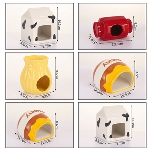 Lit-cachette personnalisable OEM pour petits animaux, en céramique rafraîchissante pour l'été, en forme de dessin animé, durable, pour hamster syrien et cochon d'Inde - Product Image 5