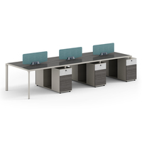 Ensemble de table de bureau à cloison en forme de L pour poste de travail Table promotionnelle Table de bureau pour 2 personnes Table de formation modulaire