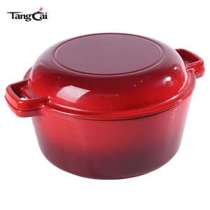Marmite hollandaise <span class=keywords><strong>en</strong></span> <span class=keywords><strong>fonte</strong></span> émaillée 2-<span class=keywords><strong>en</strong></span>-1 de 5QT, solution de cuisson polyvalente populaire pour la cuisson du pain au levain, qualité supermarché - Product Image 6