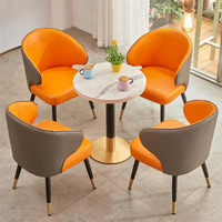 Chaises de salle à manger modernes et simples en cuir et fer forgé, avec dossier, pour restaurant occidental, café, bureau et salon – Vente personnalisée