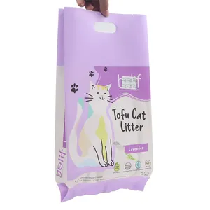 Custom Printed Waterproof Vacuum Gusset Pouch Accessories Fully Enclosed Large Cat Litter Toilet Flushable Packaging Bags