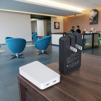 Adaptateur universel de type C PD 65W, nouvelle sortie 2024, OEM noir, écouteurs de voyage, prise EU/US, protection contre les courts-circuits