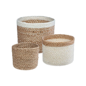 Panier en jute de grande capacité avec des parois structurées en matériau épais et un style moderne simple, idéal pour ranger les linge de maison et les jouets - Product Image 5