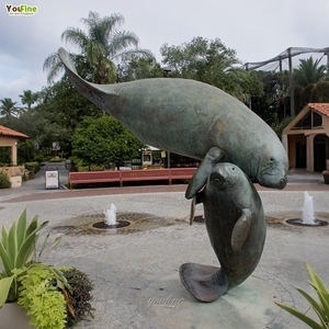 Statue de Manatee en Bronze, Sculpture Animale Aquatique, Décoration Marine Vache de Mer, Fait Main en Fonte pour Jardin, Extérieur, Plage, Place Publique - Product Image 6