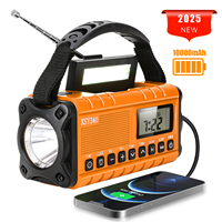 XSY-340 grosir pabrik 10000mAh Solar Power Bank darurat LED Senter tangan Crank Radio portabel
