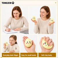 Jouet Squishy en Argile en Forme d'Œuf TONGXIN, Jouets à Presser Anti-Stress Sensoriels pour Bureau et Maison