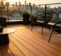 Nouveau style de terrasse en composite WPC moderne, résistant aux fissures, antidérapant, imperméable, pour jardin et cour