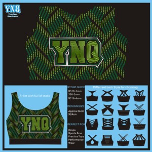 Diseños de transferencia de diamantes de imitación para animadoras, personalizados, termoadhesivos, para sujetadores deportivos, precio de fábrica - Product Image 3