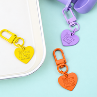 Porte-clés en métal couleur bonbon avec fermoir à gâchette et breloque cœur, en gros, pour sacs à main, sacs, artisanat DIY et accessoires