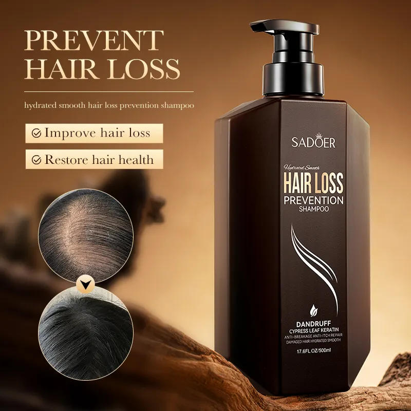 SADOER Wholesale Hair Care Products Natural Anti Hair Grow Hair Loss Organic Cacumen Biotae Keratin Shampoo For Men And Women