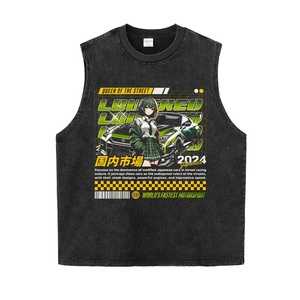 Customized DTG Print Logo Solid Acid Washed Vintage Street Style Loose Fit Cotton <b>Tshirts</b> Oversized - Product Image 2