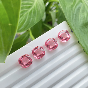 Nueva llegada: Zafiro rosa grande cultivado en laboratorio, gema suelta con corte cuadrado tipo pan de azúcar, gema sintética de color con juego de colores. - Product Image 2