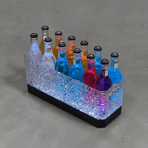 Çok renkli plastik kulüp işıklı led ışık şarap bira 12 şişe için buzluk çanta kova içecekler - Product Image 4