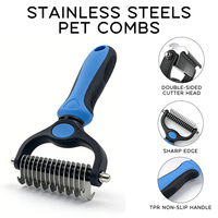 Outil de toilettage pour animaux de compagnie Brosse à démêler double face pour enlever les poils et le sous-poil pour chiens et chats