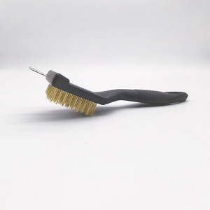 Bbq Stainless Steel <b>Cleaning</b> Brush 8 Inch Square Head Wire Brush With <b>Scraper</b> For Grill Rack Home Use - Product Image 3