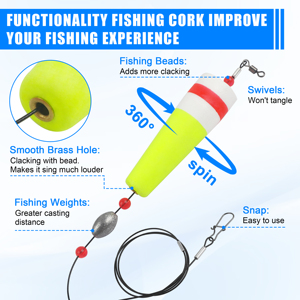 Bobbers <span class=keywords><strong>de</strong></span> <span class=keywords><strong>pesca</strong></span>, corchos para flotador <span class=keywords><strong>de</strong></span> agua salada, flotadores <span class=keywords><strong>de</strong></span> <span class=keywords><strong>pesca</strong></span> ponderados y Bobbers para Redfish, aparejos <span class=keywords><strong>de</strong></span> <span class=keywords><strong>pesca</strong></span> <span class=keywords><strong>de</strong></span> Surf - Product Image 3