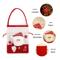 Nouveaux sacs cadeaux de Noël, sacs à bonbons, sacs cadeaux de Noël style jute à thème Père Noël, décorations de Noël, pochettes cadeaux