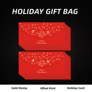 Busta Regalo Rossa con Foglia d'Oro per Natale, Carta Patinata, Decorazione per Feste <span class=keywords><strong>di</strong></span> Capodanno, Elegante Stile Biglietto d'Auguri - Product Image 2