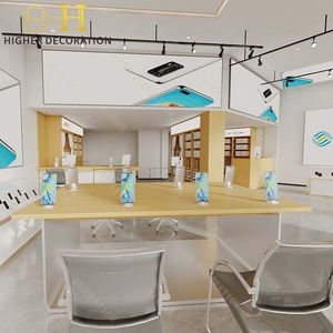Diseño de tienda de teléfonos móviles, mesa de mostrador de exhibición de teléfono móvil de <span class=keywords><strong>madera</strong></span> duradera personalizada para escaparate de teléfono móvil - Product Image 1
