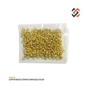Медные бусины-пробки 2 мм, разделительные бусины AS007G, металлические обжимные концевые бусины для изготовления ювелирных изделий своими руками - Product Image 1