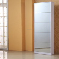 Meuble à chaussures intégré, meuble d'entrée nordique, simple et moderne, organisateur de rangement de chaussures pour porte d'entrée avec miroir