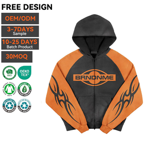 Sudadera con Capucha Y2K de Invierno para Hombre, Lavado Ácido, Algodón Grueso, Corte Recto, Estilo Desgastado, Impresión DTG, Logotipo Personalizado, Unisex - Product Image 4