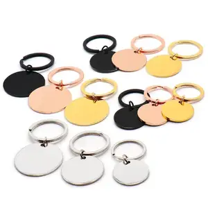 Precision Design Best Selling Metal Stainless Steel Brass Blank 8-30mm Polished Rose Gold Round Shape Dog Hang Tag With Ring