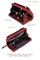 Tas Selempang Kapasitas Besar Baellerry Wanita, Dompet Ponsel RFID Layar Sentuh, Tas Selempang Mini Flap Wanita