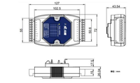 Módulo de Entrada/Salida Analógica Aislado Industrial YMYS de 16 Canales, Modelo 44C01, IP54, Compatible con Redes Inteligentes y Protocolos Modbus RTU RS485
