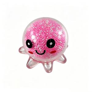 Needoh Squishy Octopus Jellyfish Toy TPR Stress Relief Ball with Colorful Foam <b>Beads</b> for Kids Adults Anxiety and Mood Calming - Product Image 4