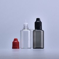 Longue pointe mince ou gros bouchon 3 ml 5ml 10ml 15ml 20ml 30 ml 50ml bouteille PET noire transparente avec bouchon à l'épreuve des enfants pour liquide