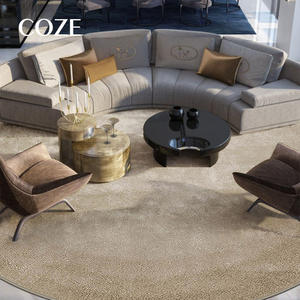 Tapis Moderne de Luxe Design en Mélange de Laine, Imperméable et Antidérapant, Forme Ronde, Épaisseur 11mm, Jacquard Tissé à Poil Coupé pour Salon - Product Image 5