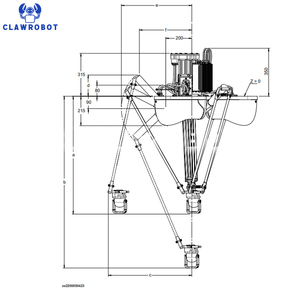CLAWROBOT Robot Robot arm Robot Gripper ABB 5-Axis 1.5kg Delta Robot for Top Loading, Secondary Packaging Material Handling - Product Image 2