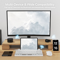 Nuevo Teclado Mecánico Retro con Diseño de Puntos, Tamaño Completo, Retroiluminado, USB-C, Inalámbrico, Modo Dual, para Escritorio, Teléfono Móvil, Tableta, MAC