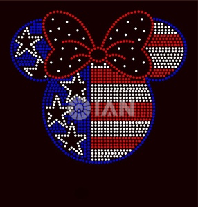 Camiseta con Pedrería 250 Years America |   Parches de Diamantes de Imitación con Diseño de la Estatua de la Libertad y la Bandera Americana - Product Image 6