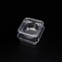 Barquette alimentaire carrée en PET transparent de qualité alimentaire, empilable, pour gâteaux, ingrédients, traiteur, hôtel, cuisine, épices