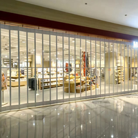 Puertas Corredizas Plegables de Aluminio de Lujo para Comercios, Puerta Plegable de Vista Completa para Tiendas de Ropa, Patios y Cocinas, Fácil Instalación