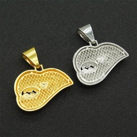 Chaîne cubaine large de 13 mm avec pendentif lèvres en alliage et strass rose style hip-hop