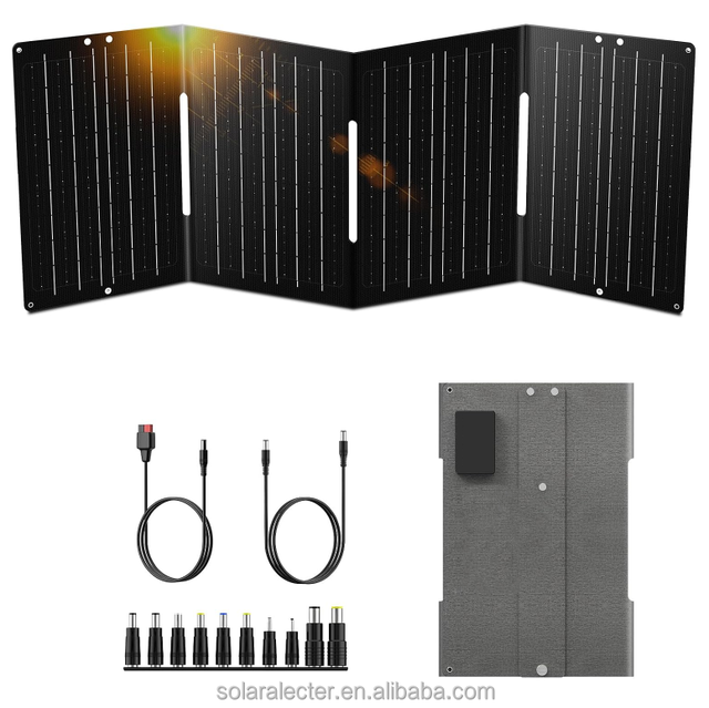Alecter FB80 60W IP68 Waterproof Foldable Solar Panel Charger USB DC Output Portable Power Station for Phone Laptop Camping