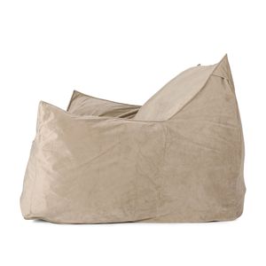 DB Fila Velveteen 2-Seater Taupe <b>Bean</b> <b>Bag</b> Sofa Comfortable Modern Design with Armrests Foldable and Oversized Foam <b>Fill</b> - Product Image 4